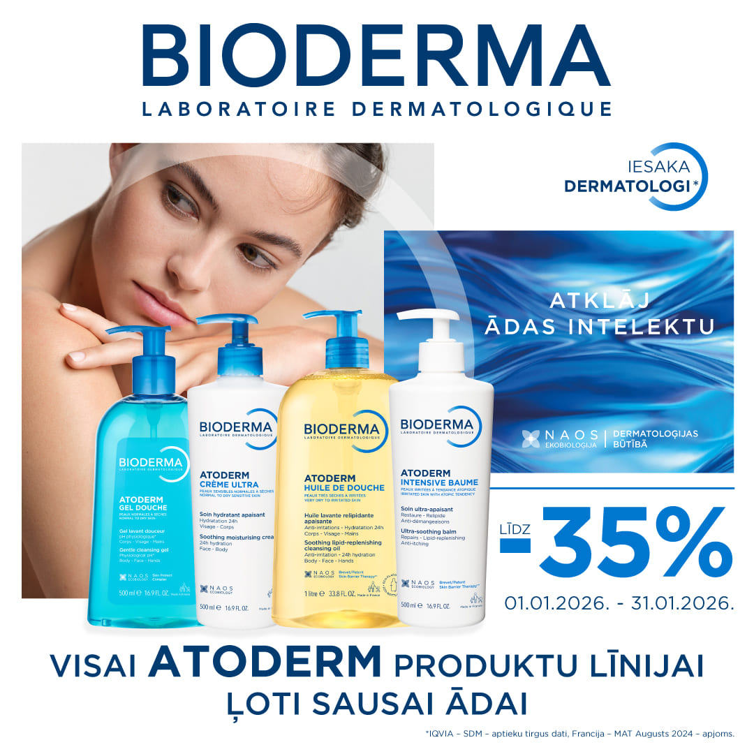 Bioderma Atoderm līnijai līdz -35%!