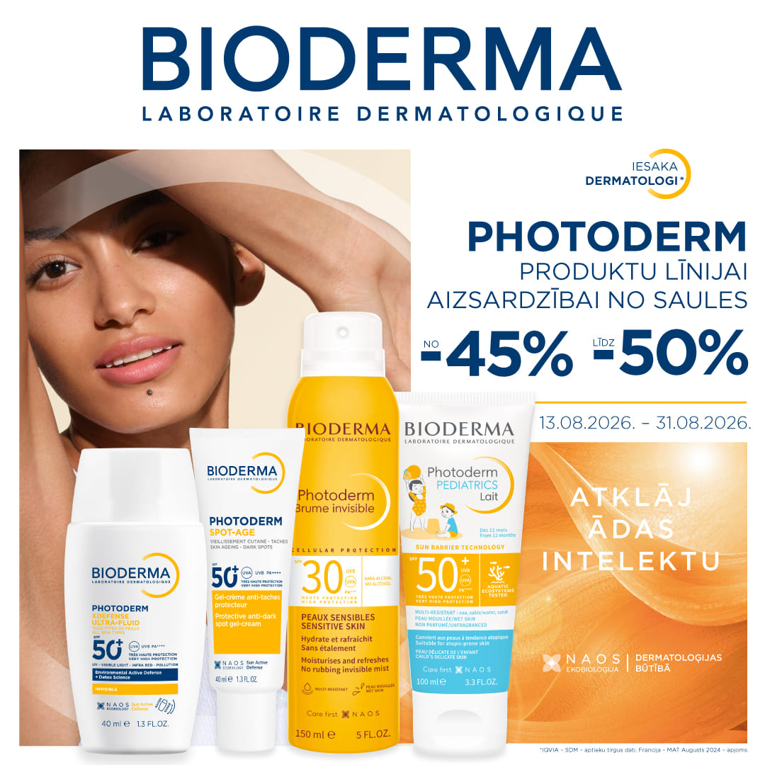  Photoderm līnijas akcija “Pagarini vasaru” ar atlaidi “No -45% līdz -50%”
