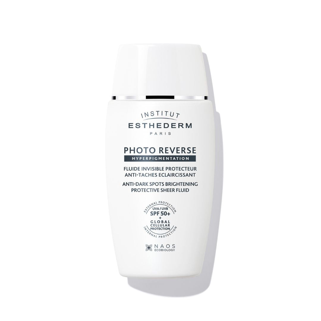 Institut Esthederm PHOTO REVERSE ļoti augstas aizsardzības fluīds sejai ar pigmentāciju 40ml